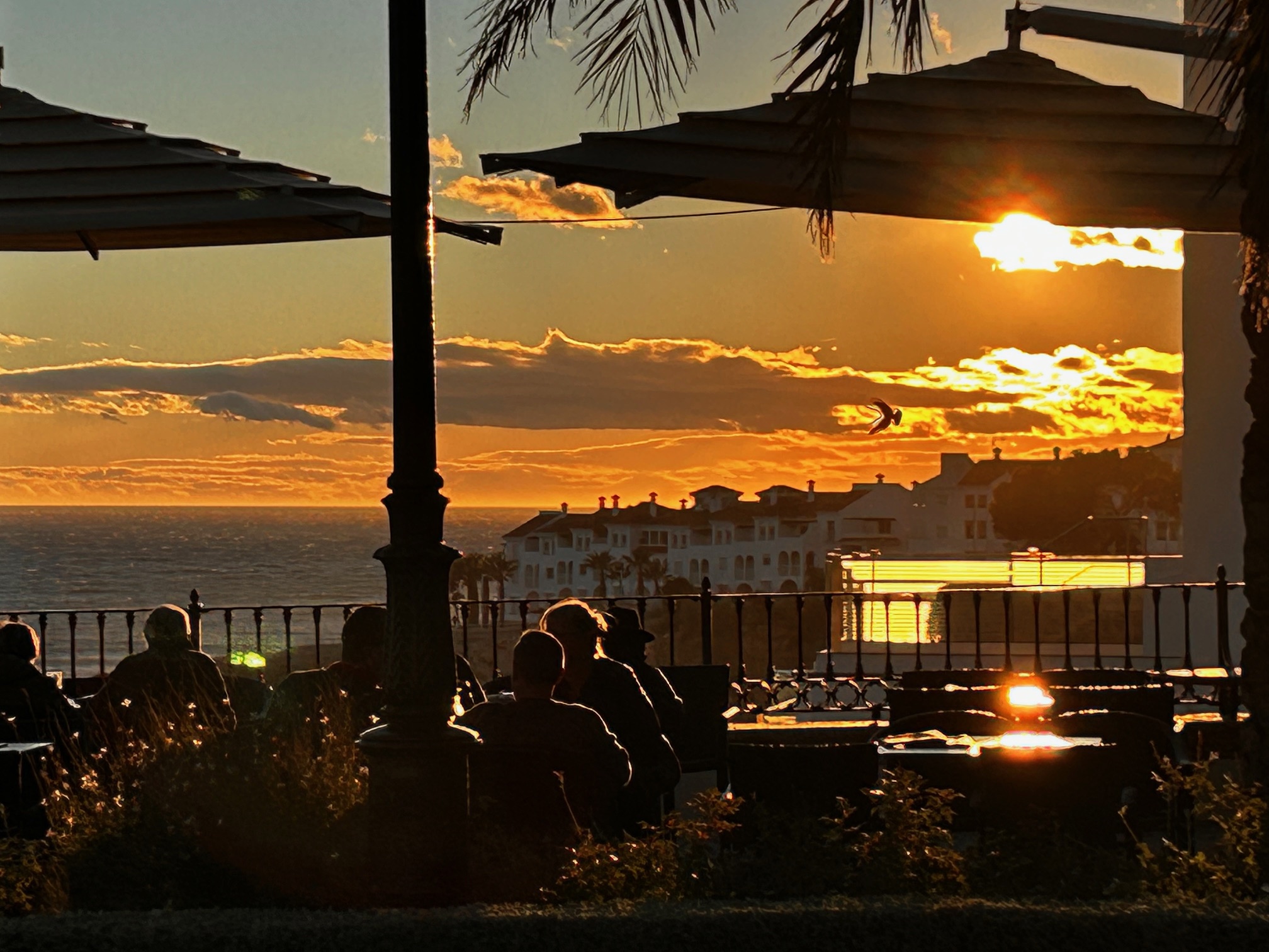 Golden sunset over the Axarquía coast on the Costa del Sol